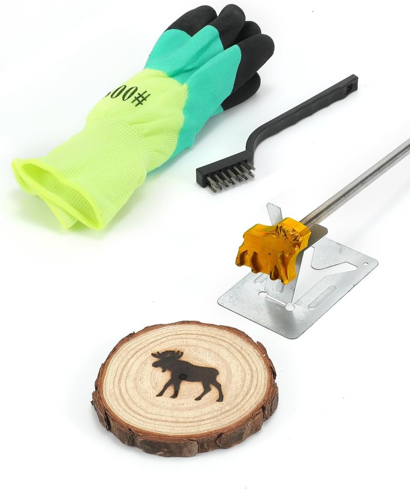 AIMOADO Moose Branding Iron, 1 1/2" Brass Branding Iron Stamp for Hats Wood Leather - Image 1
